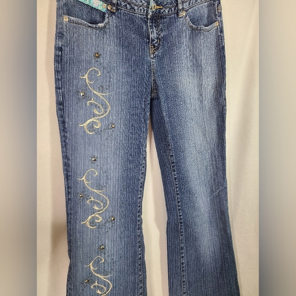 Smart set Y2K bootcut mid rise Embellished jeans- Size 30 women's - Picture 4 of 6